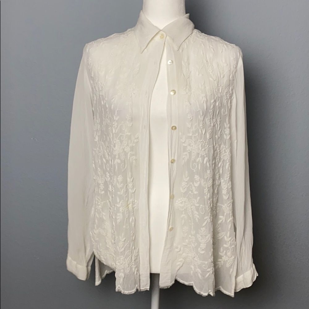 Creative Clothing Vintage Embroidered Button Down